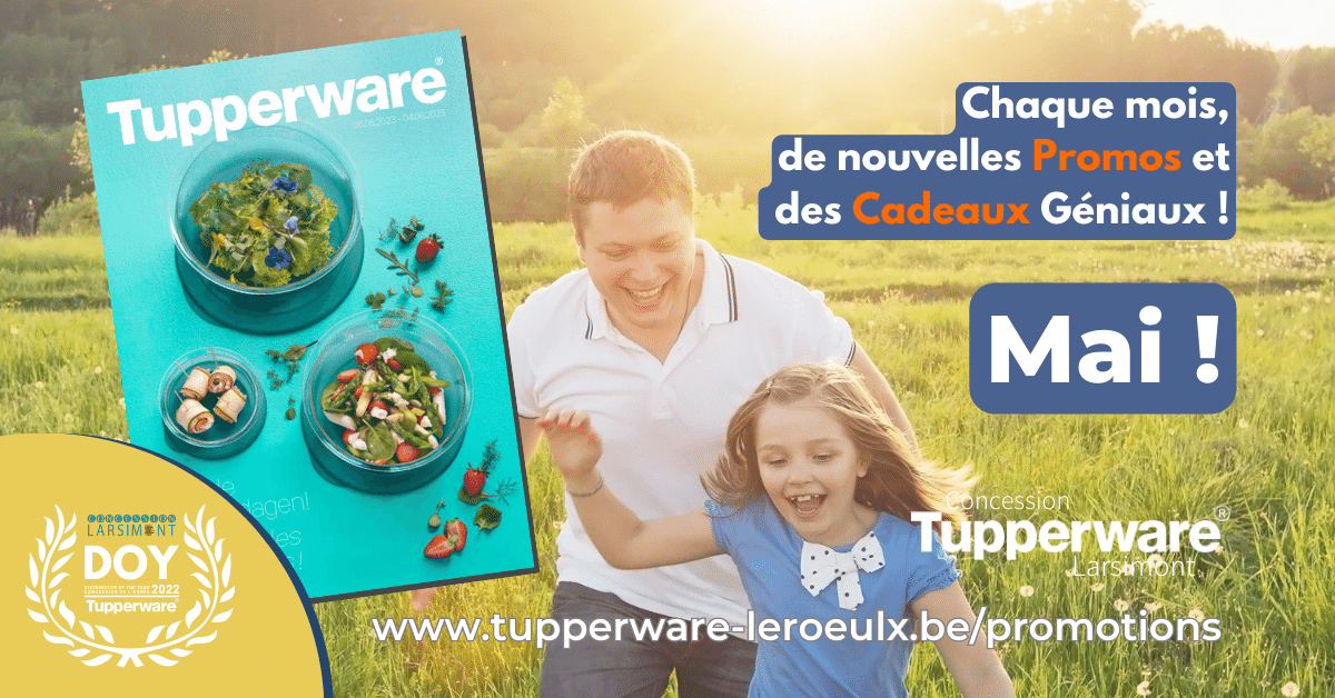 feuillet de promotion mensuel de Tupperware Belgique, mai 2023